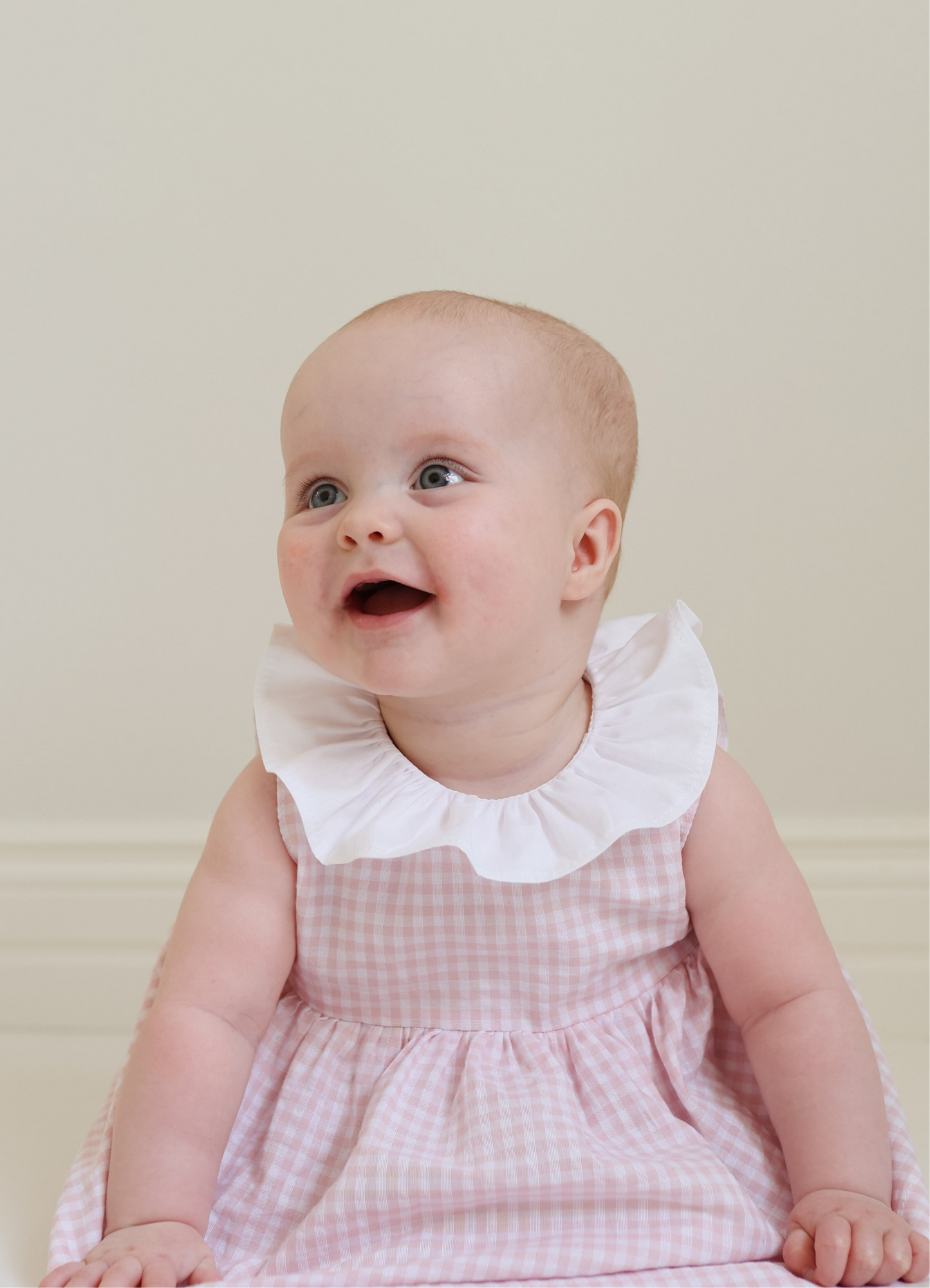 Lili bodysuit bow dress in baby pink gingham