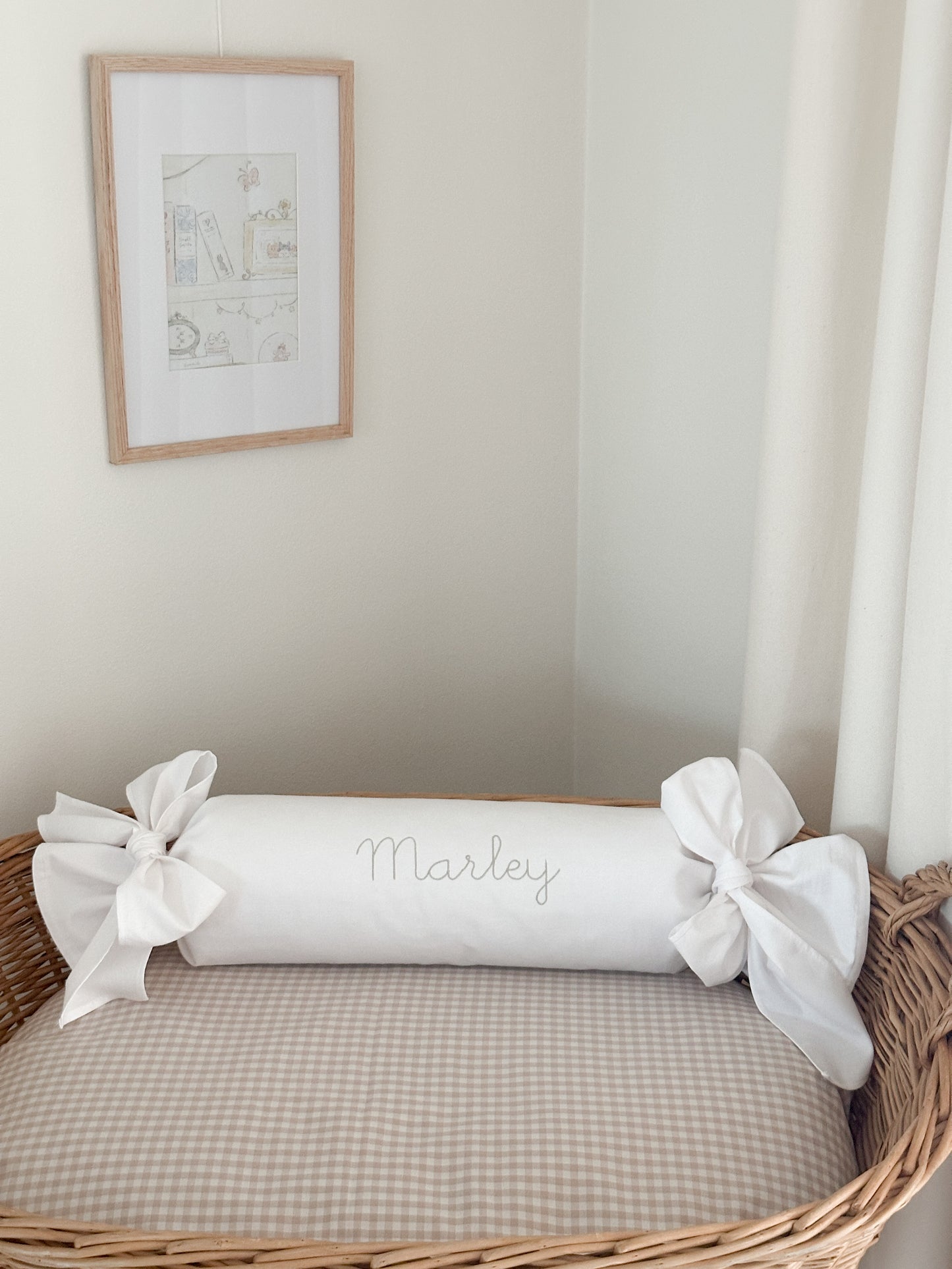Bolster Pillow with Bows for Personalization