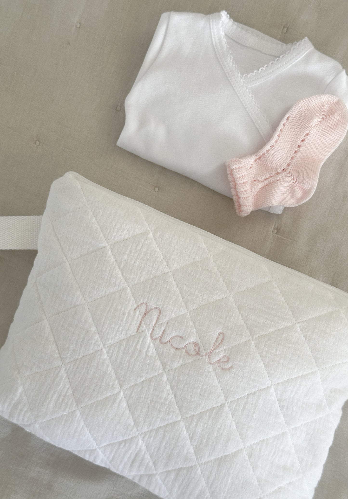 Large Quilted Pouch for Personalization