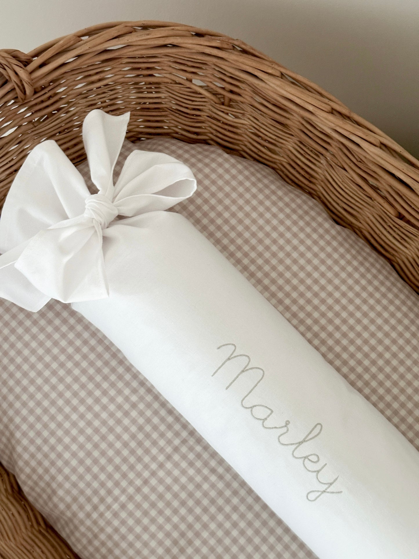 Bolster Pillow with Bows for Personalization