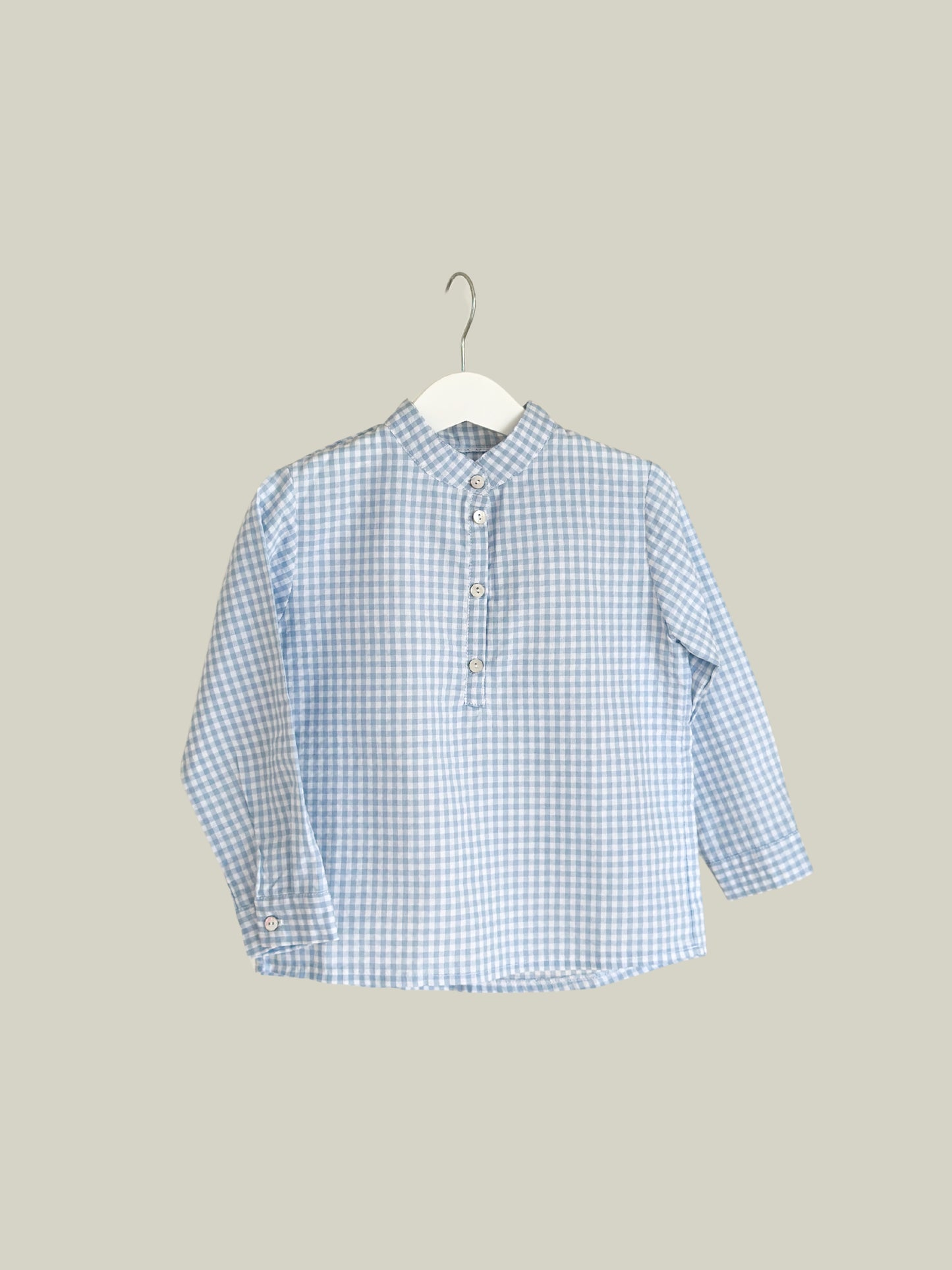 Mateus shirt in sky blue gingham check