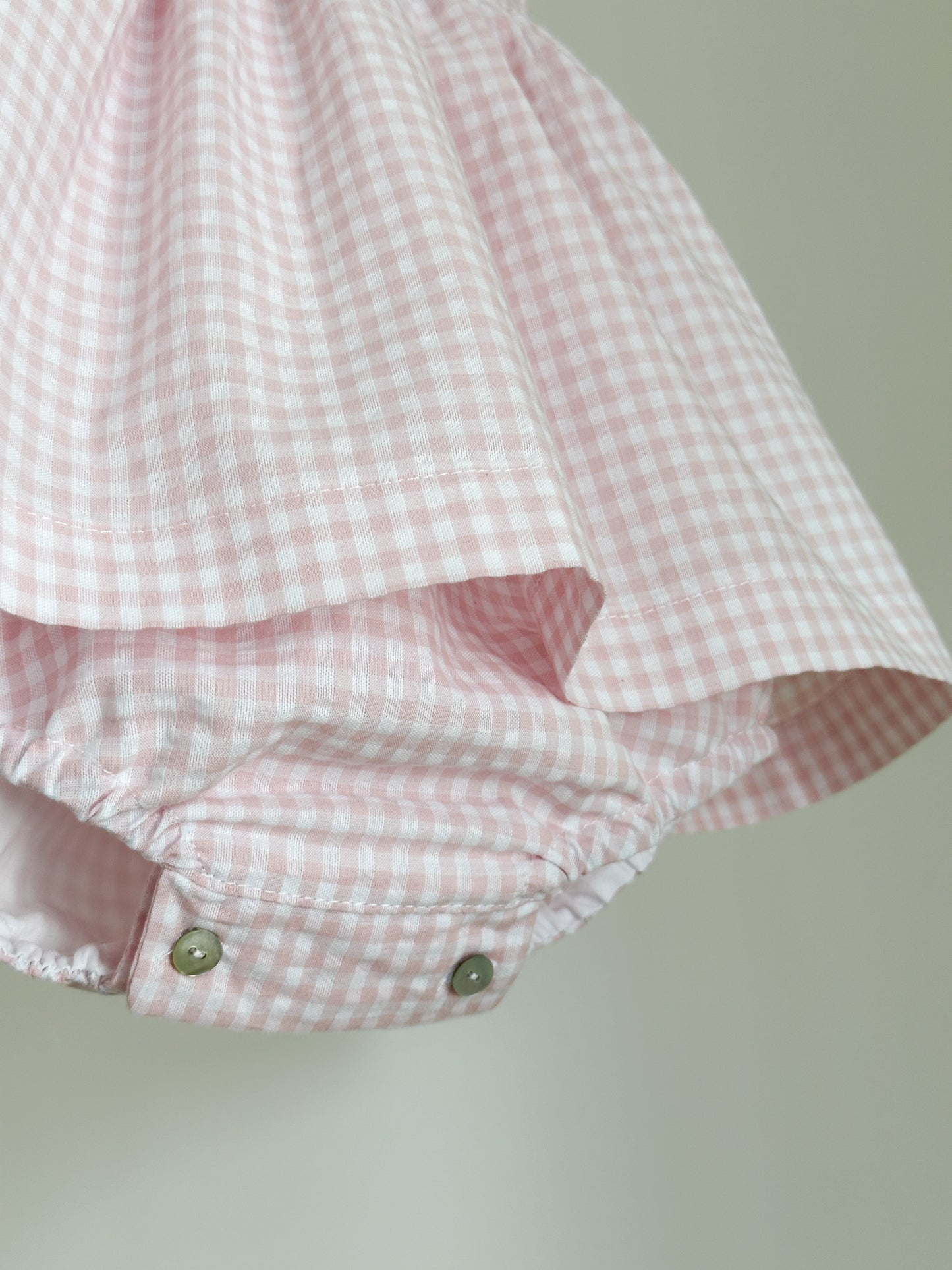 Lili bodysuit bow dress in baby pink gingham