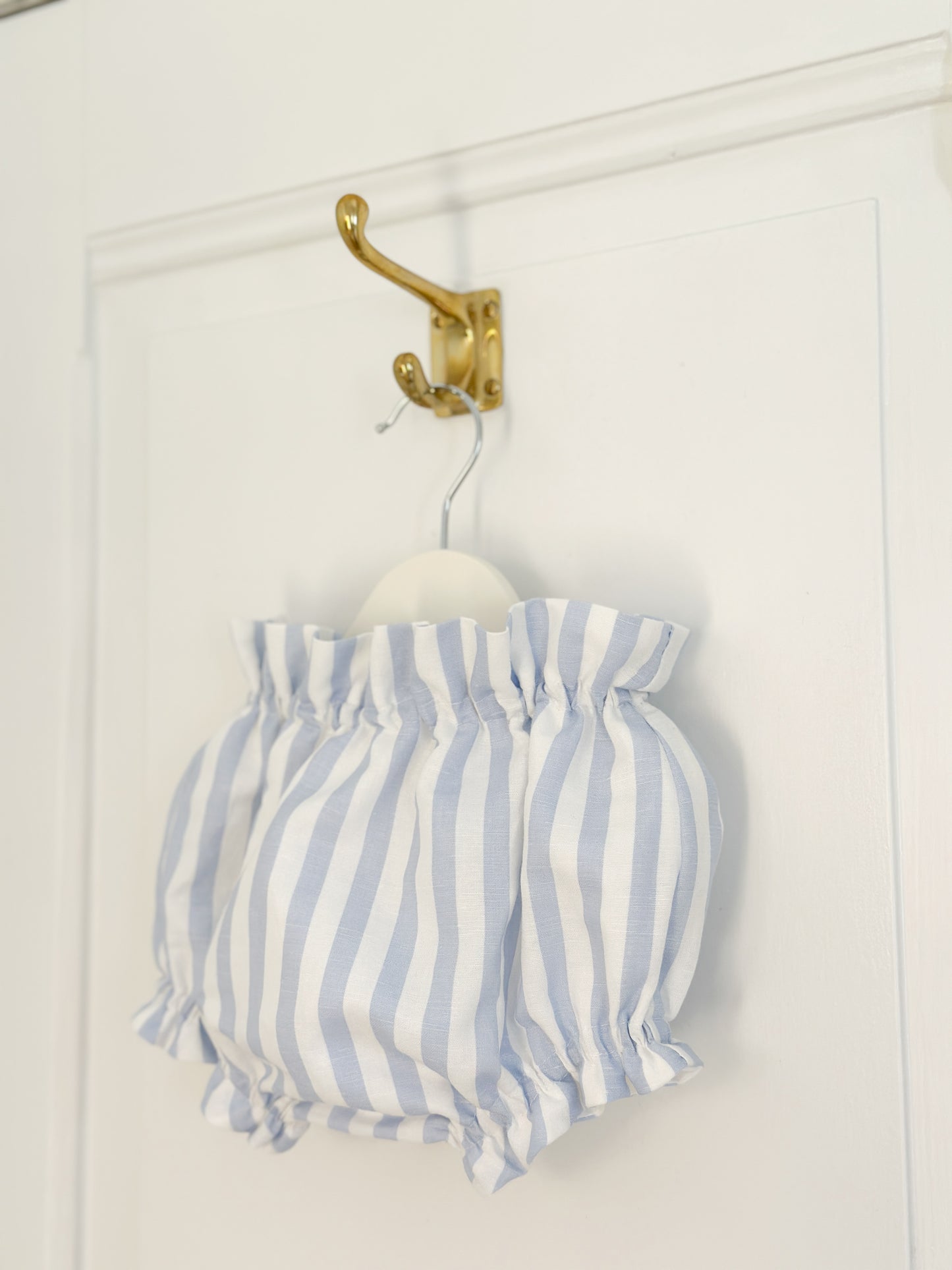 Dulci bloomers in blue striped cotton-linen